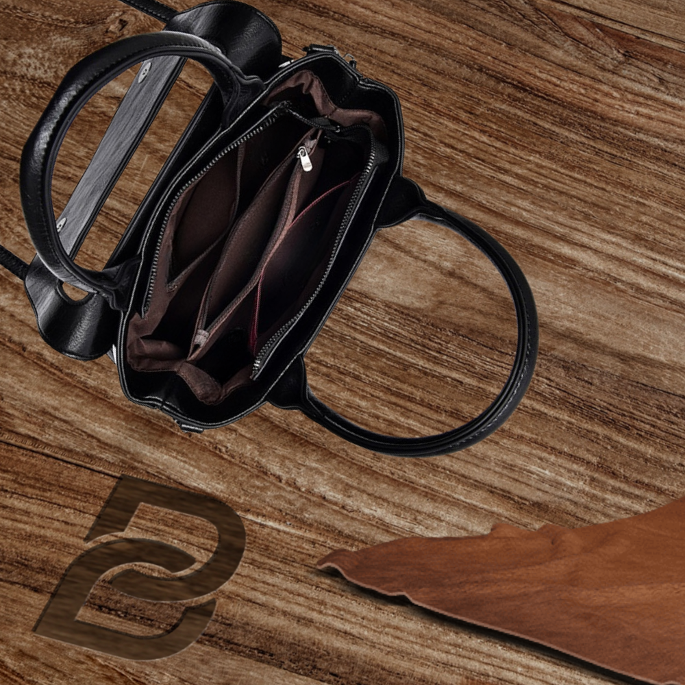 BERK | Strukturierte Ledertasche mit großem Fassungsvermögen