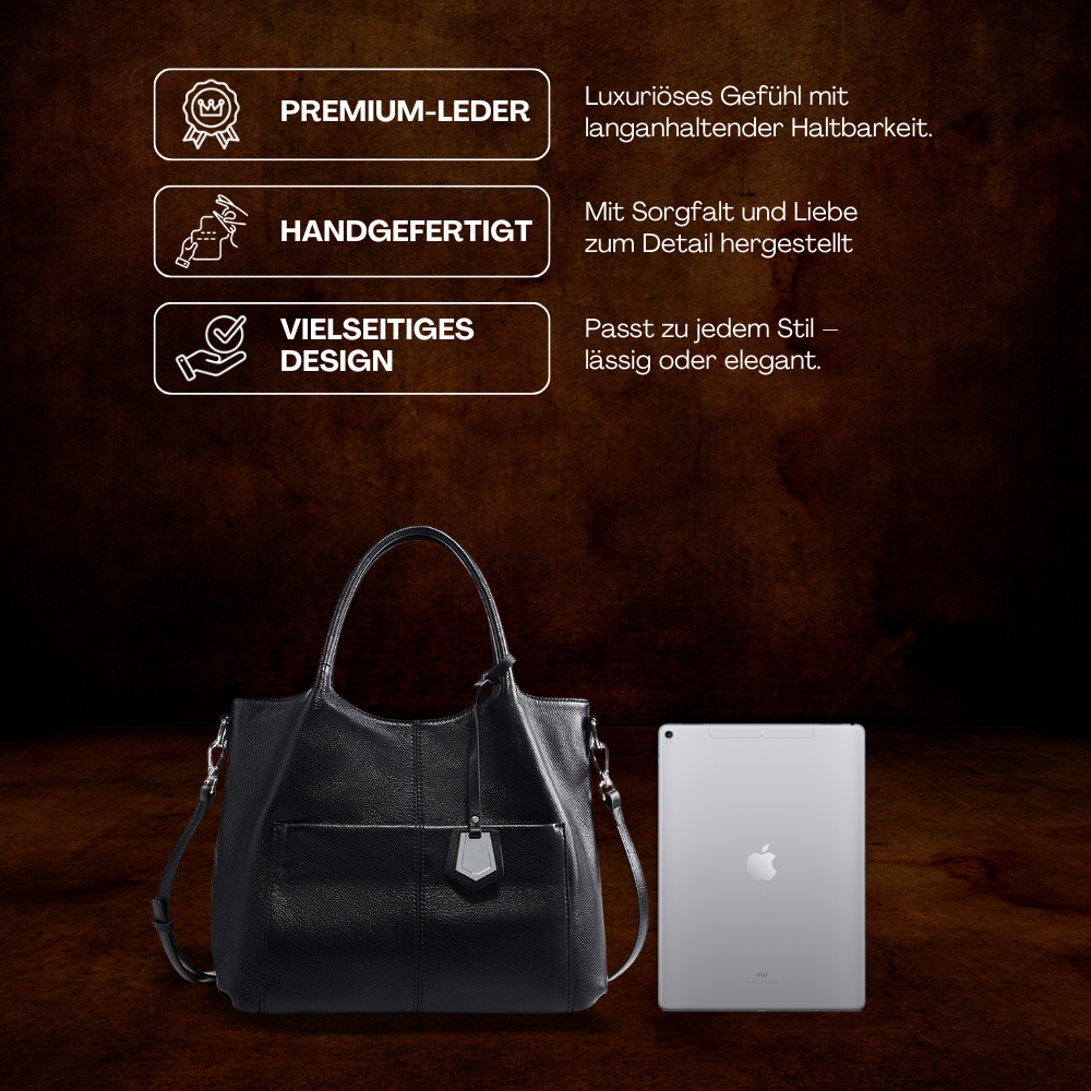 BERK | Elegante Leder-Tote-Tasche mit großem Fassungsvermögen