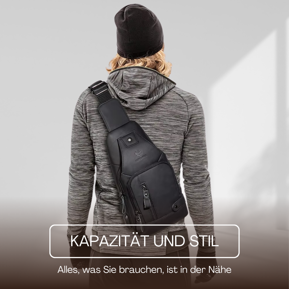 BERK | Mehrtaschen-Brusttasche aus Leder