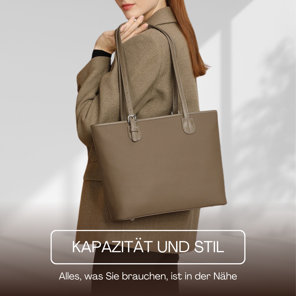 BERK | Tote Tasche aus weichem, genarbtem Leder mit großem Fassungsvermögen