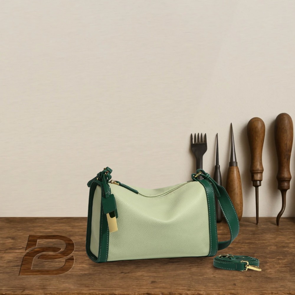 BERK | Hochwertige zweifarbige Tasche aus echtem Leder