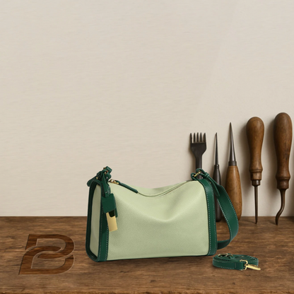 BERK | Hochwertige zweifarbige Tasche aus echtem Leder