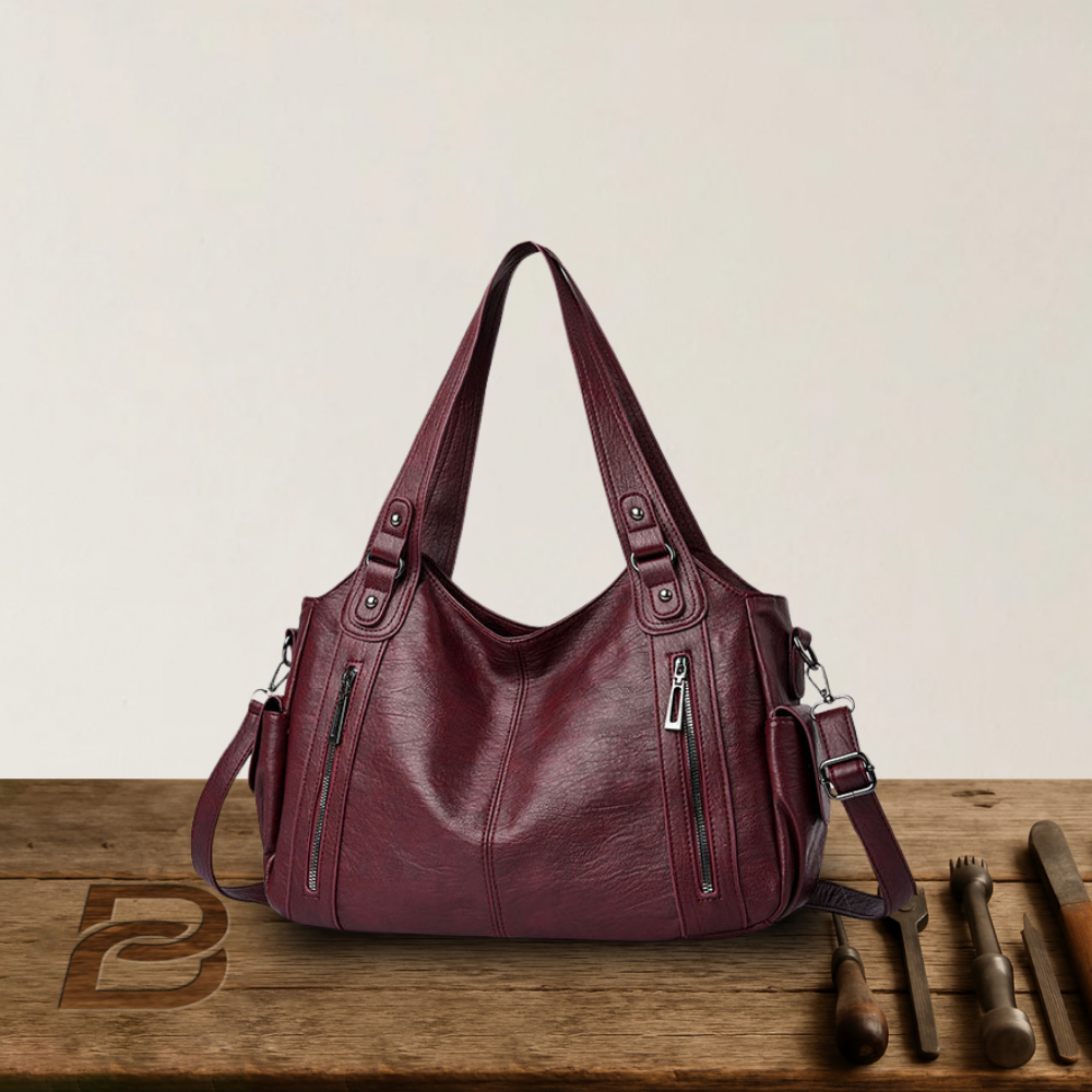 BERK | Elegante Leder Tote Große Umhängetasche