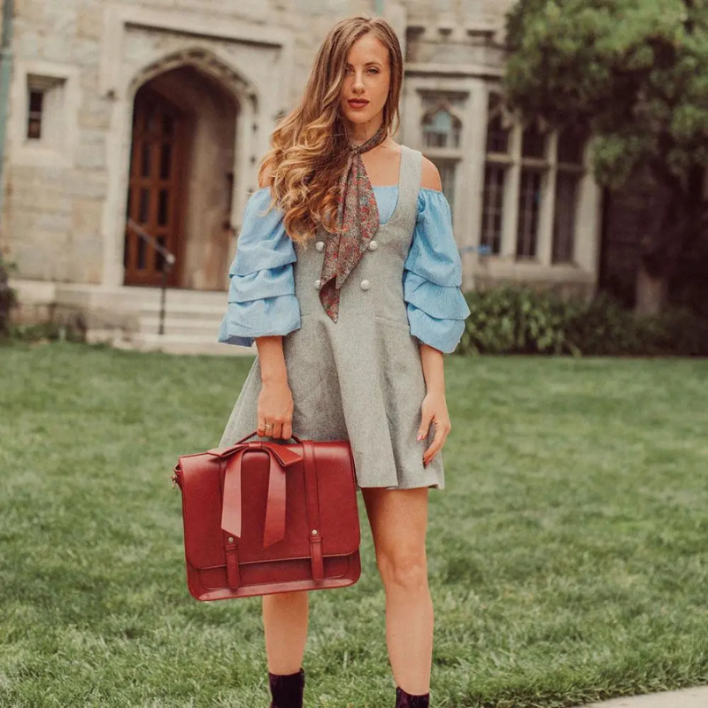 BERK | Vintage Satchel mit Schleife und Kussmund
