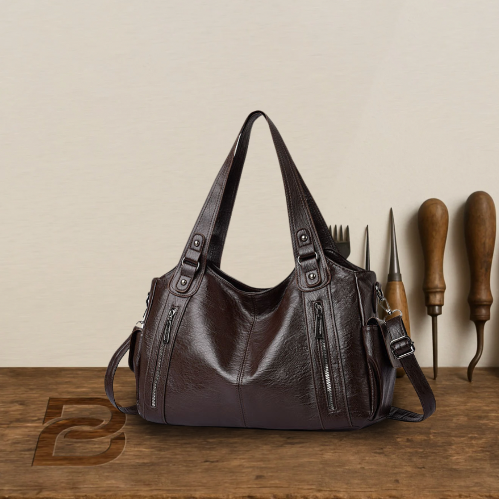 BERK | Elegante Leder Tote Große Umhängetasche