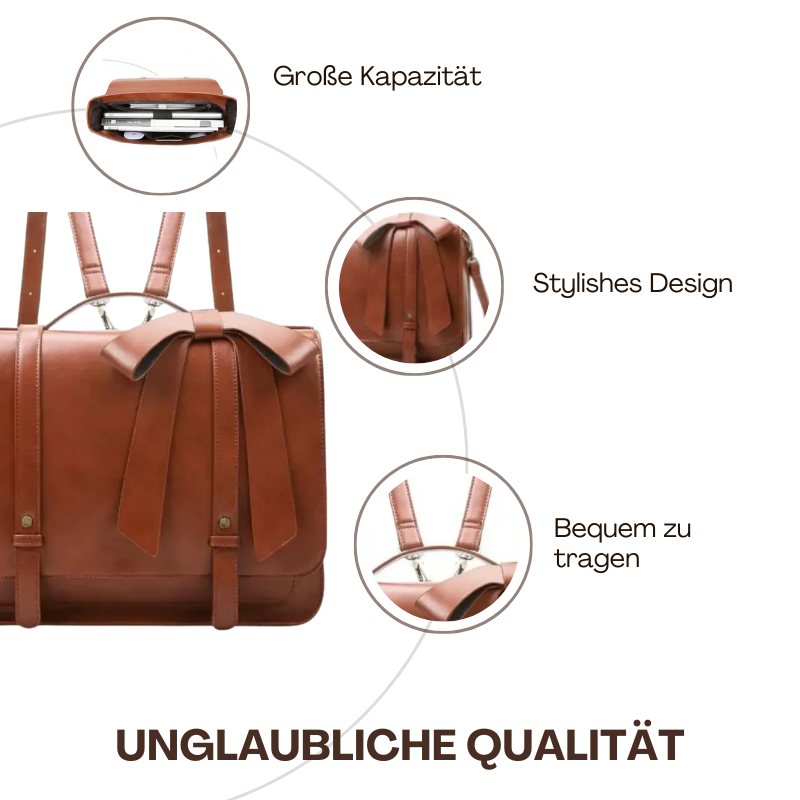 BERK | Vintage Satchel mit Schleife und Kussmund
