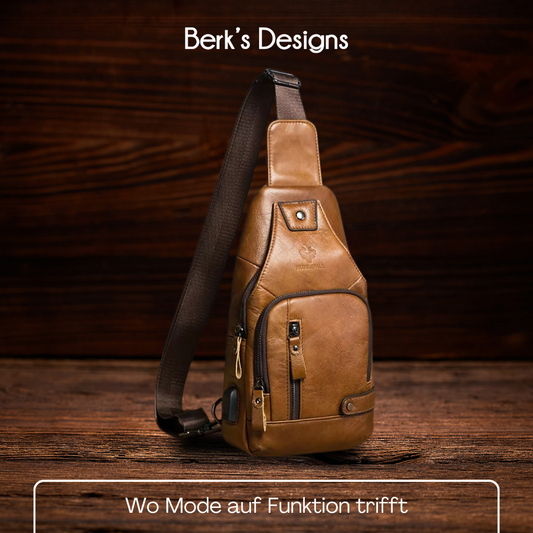 BERK | Mehrtaschen-Brusttasche aus Leder