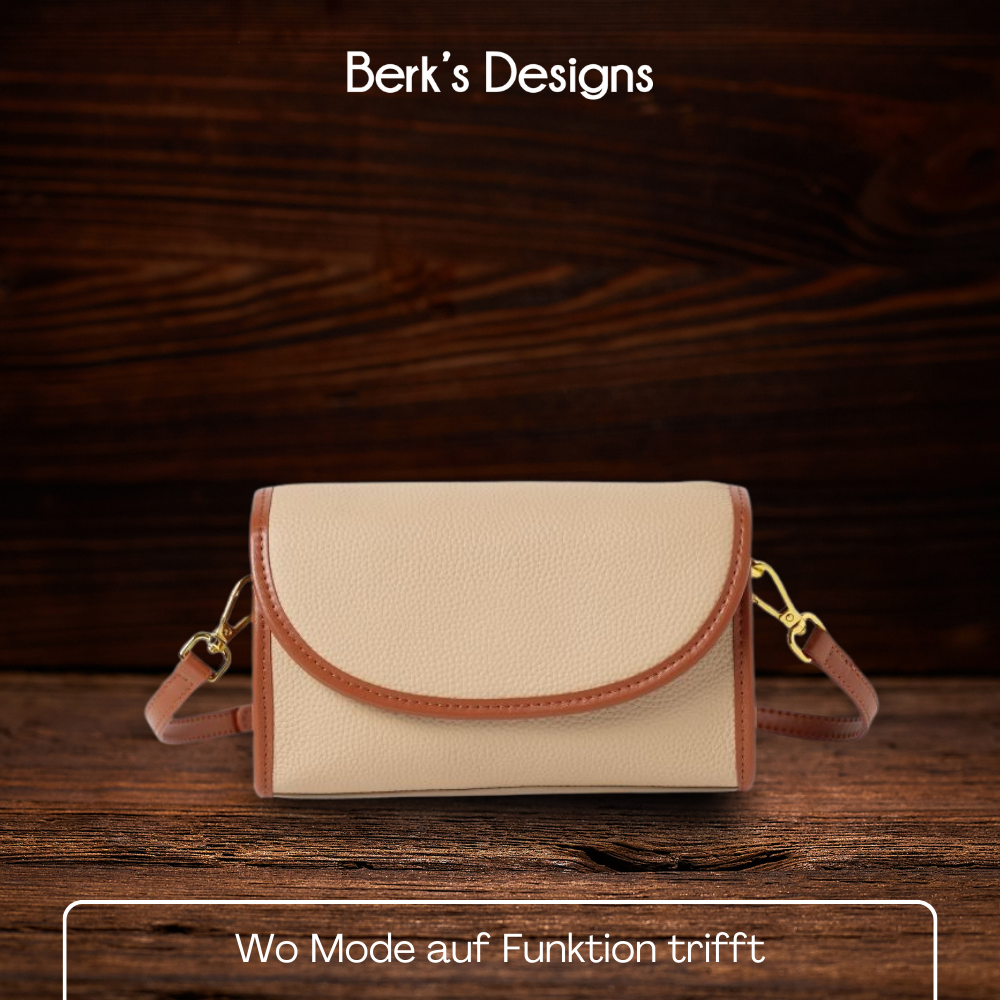 BERK | Schicke kompakte Leder Baguette Crossbody Tasche