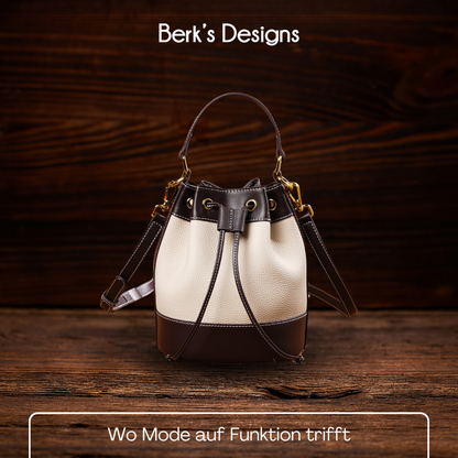 BERK | Zweifarbige Premium-Ledertasche mit verstellbarem Riemen