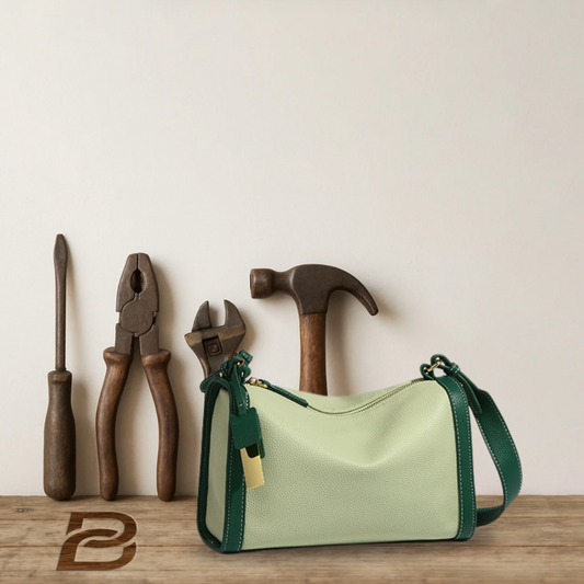 BERK | Hochwertige zweifarbige Tasche aus echtem Leder