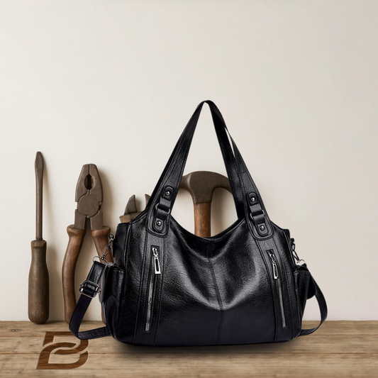 BERK | Elegante Leder Tote Große Umhängetasche