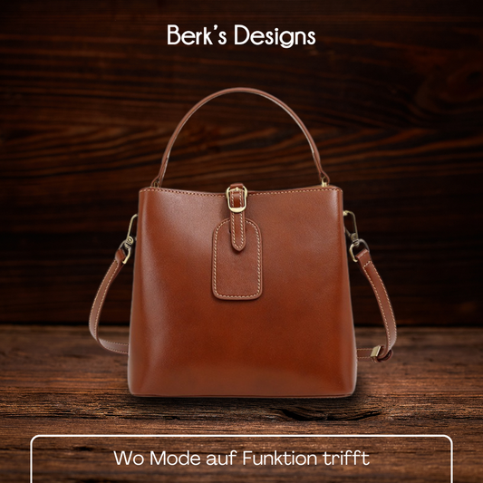 BERK | Mini-Ledertasche mit strukturiertem Top-Griff