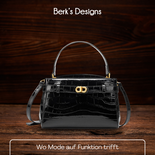BERK | Strukturierte Ledertasche mit glatter Oberfläche