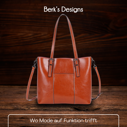 BERK | Große handgetragene Tasche aus echtem Leder