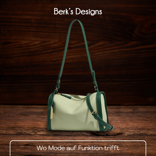 BERK | Hochwertige zweifarbige Tasche aus echtem Leder