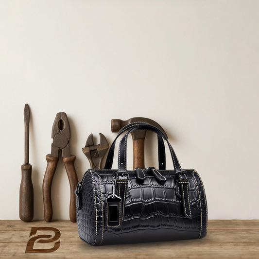 BERK | Handtasche aus Rindsleder mit Krokodilmuster