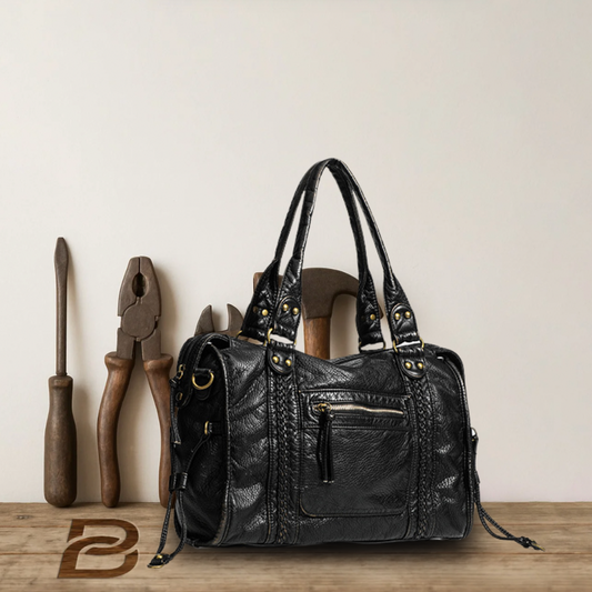 BERK | Retro-Lederhandtasche mit großer Kapazität