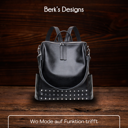 BERK | Design Nietenrucksack aus Leder