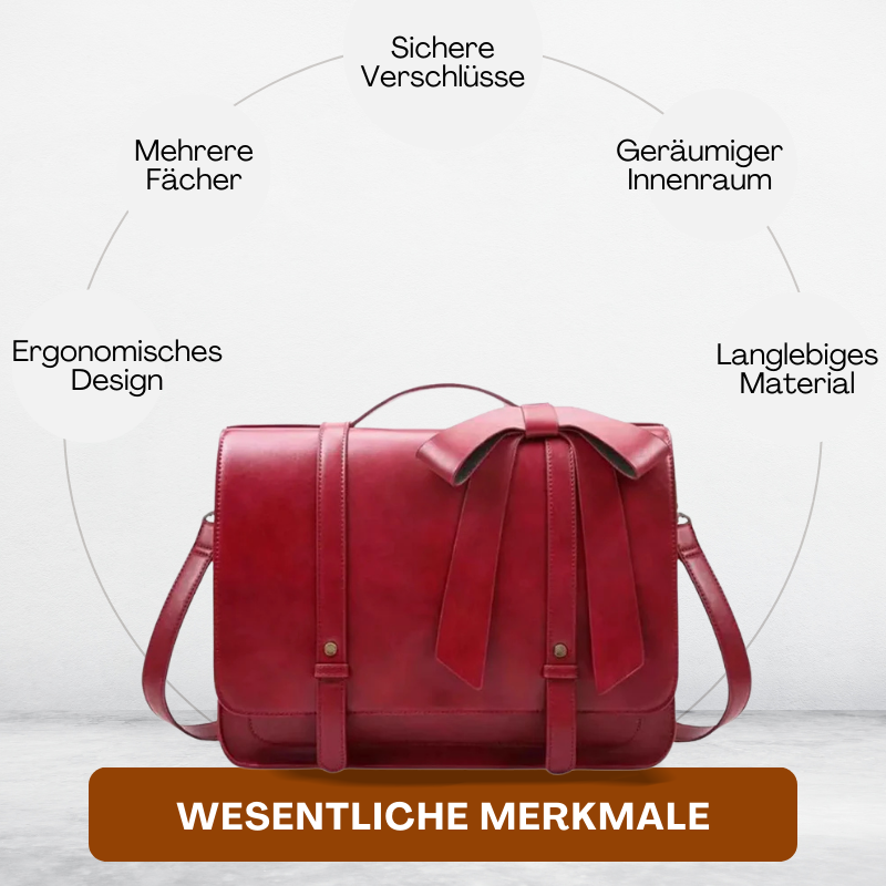 BERK | Vintage Satchel mit Schleife und Kussmund