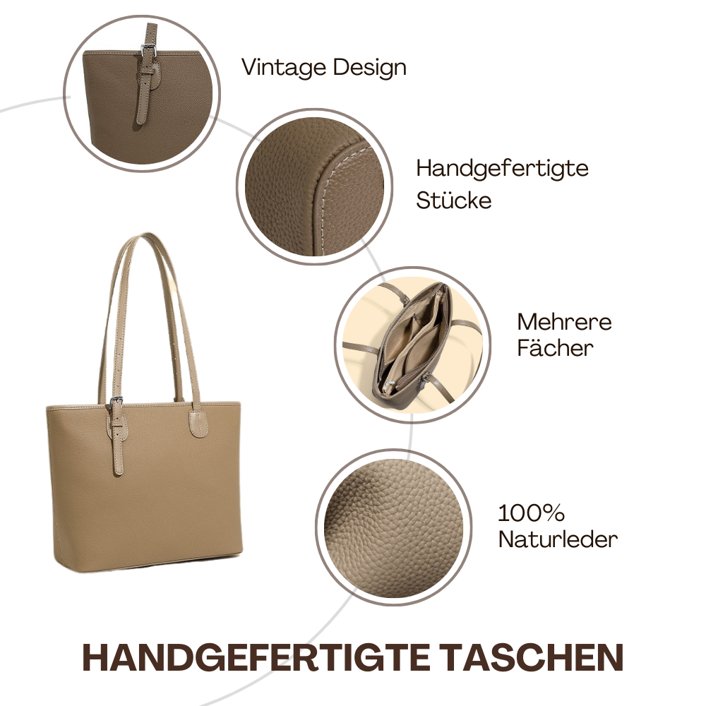BERK | Tote Tasche aus weichem, genarbtem Leder mit großem Fassungsvermögen