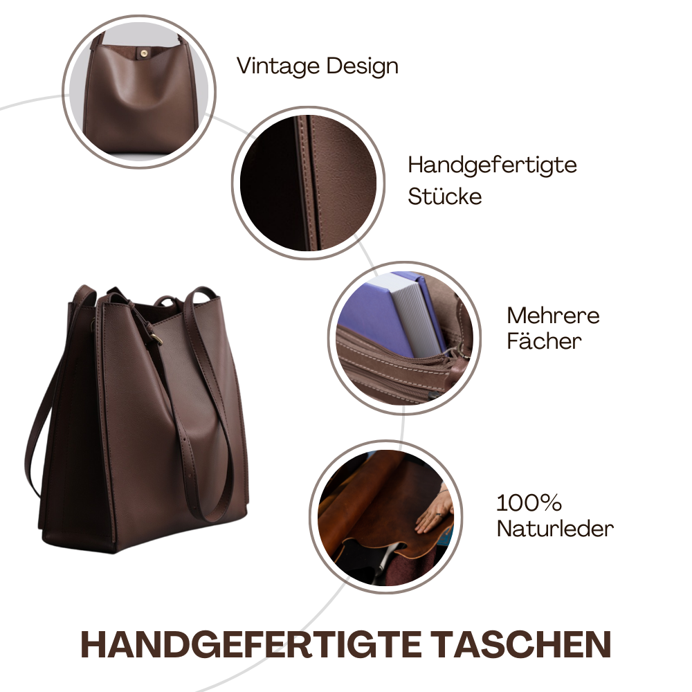 BERK | Retro-Tragetasche aus echtem Leder