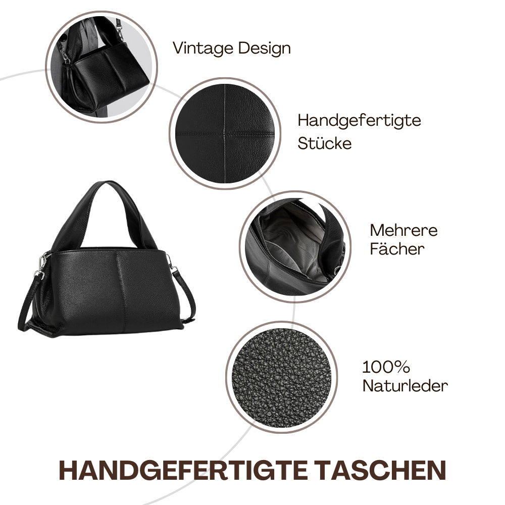 BERK | Klassische Damen-Retro-Tasche aus echtem Leder