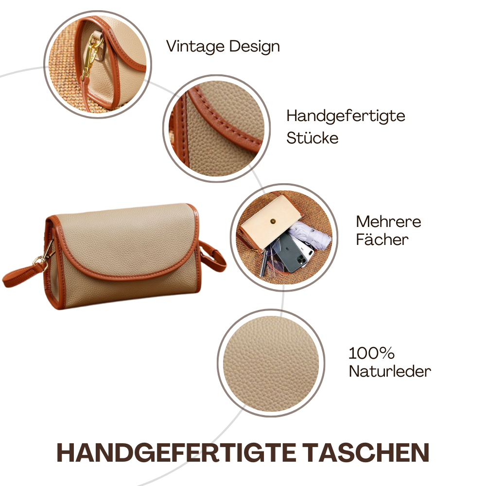 BERK | Schicke kompakte Leder Baguette Crossbody Tasche