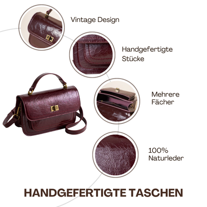 BERK | Vintage Echtes Leder Schloss-Verschluss Crossbody Top