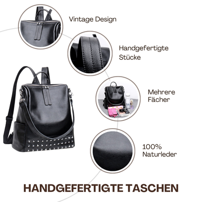 BERK | Design Nietenrucksack aus Leder