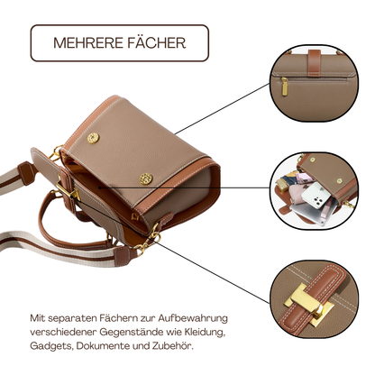 BERK | Zweifarbige Frontschnalle Leder Schulranzen