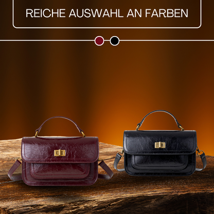 BERK | Vintage Echtes Leder Schloss-Verschluss Crossbody Top