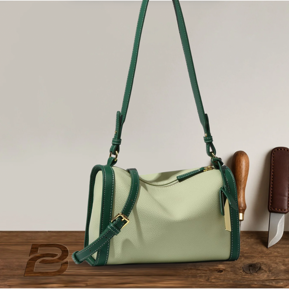 BERK | Hochwertige zweifarbige Tasche aus echtem Leder