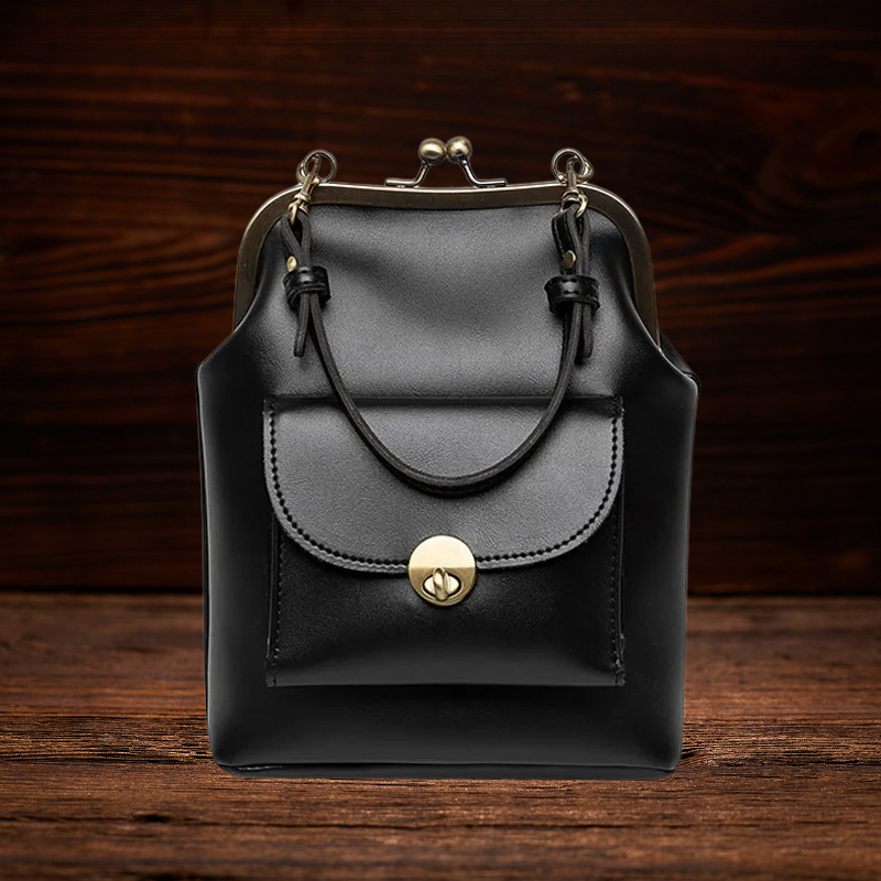 BERK | Vintage-Kuss-Schloss-Tasche