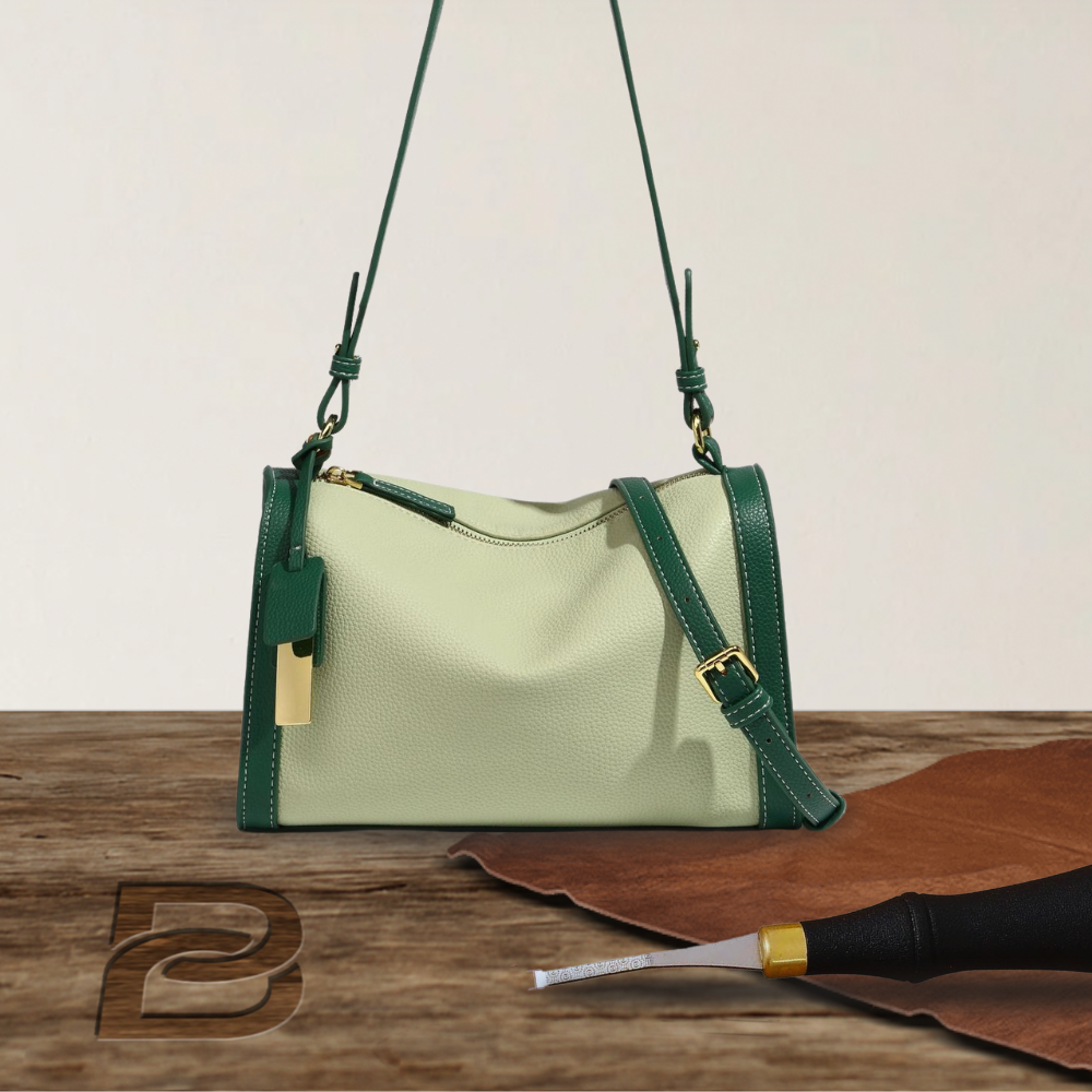 BERK | Hochwertige zweifarbige Tasche aus echtem Leder