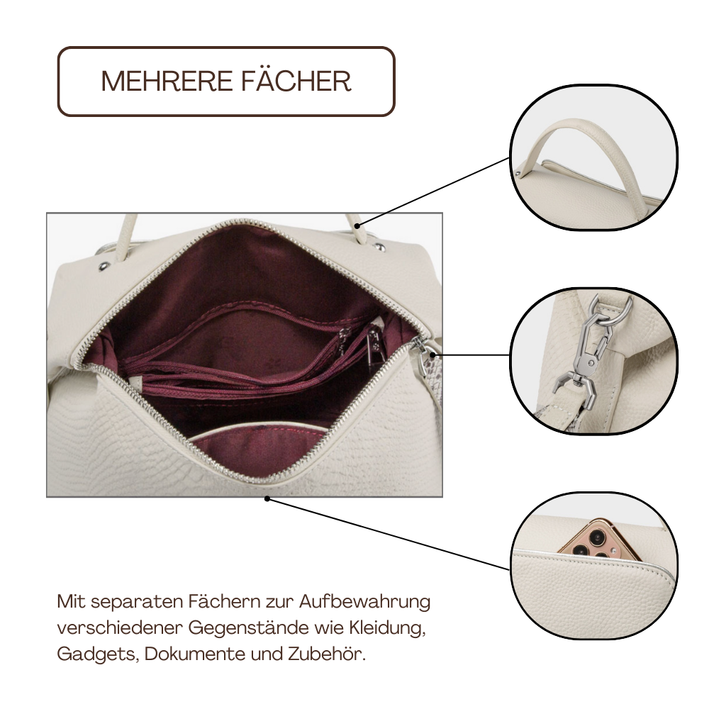 BERK | Texturierte, vielseitige Schulter- und Umhängetasche aus Leder