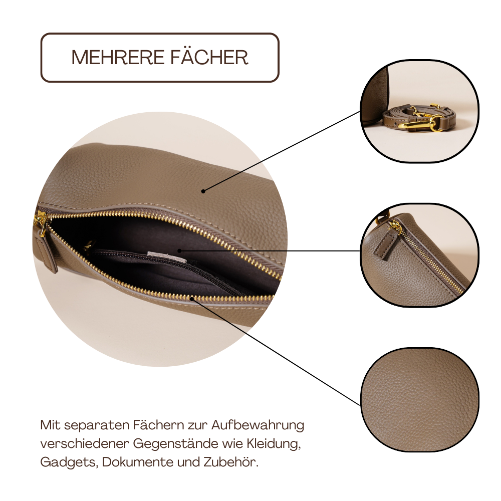 BERK | Schlanke Lederhandtasche - Umhängetasche