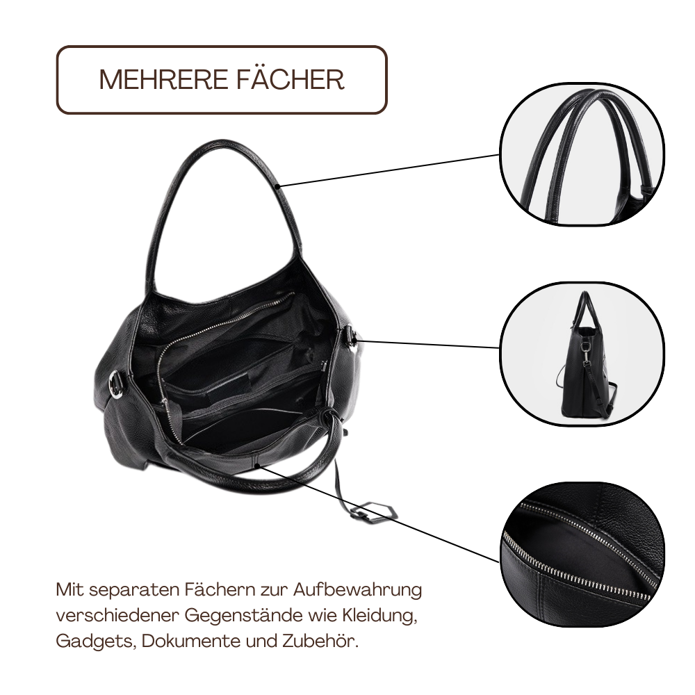 BERK | Elegante Leder-Tote-Tasche mit großem Fassungsvermögen