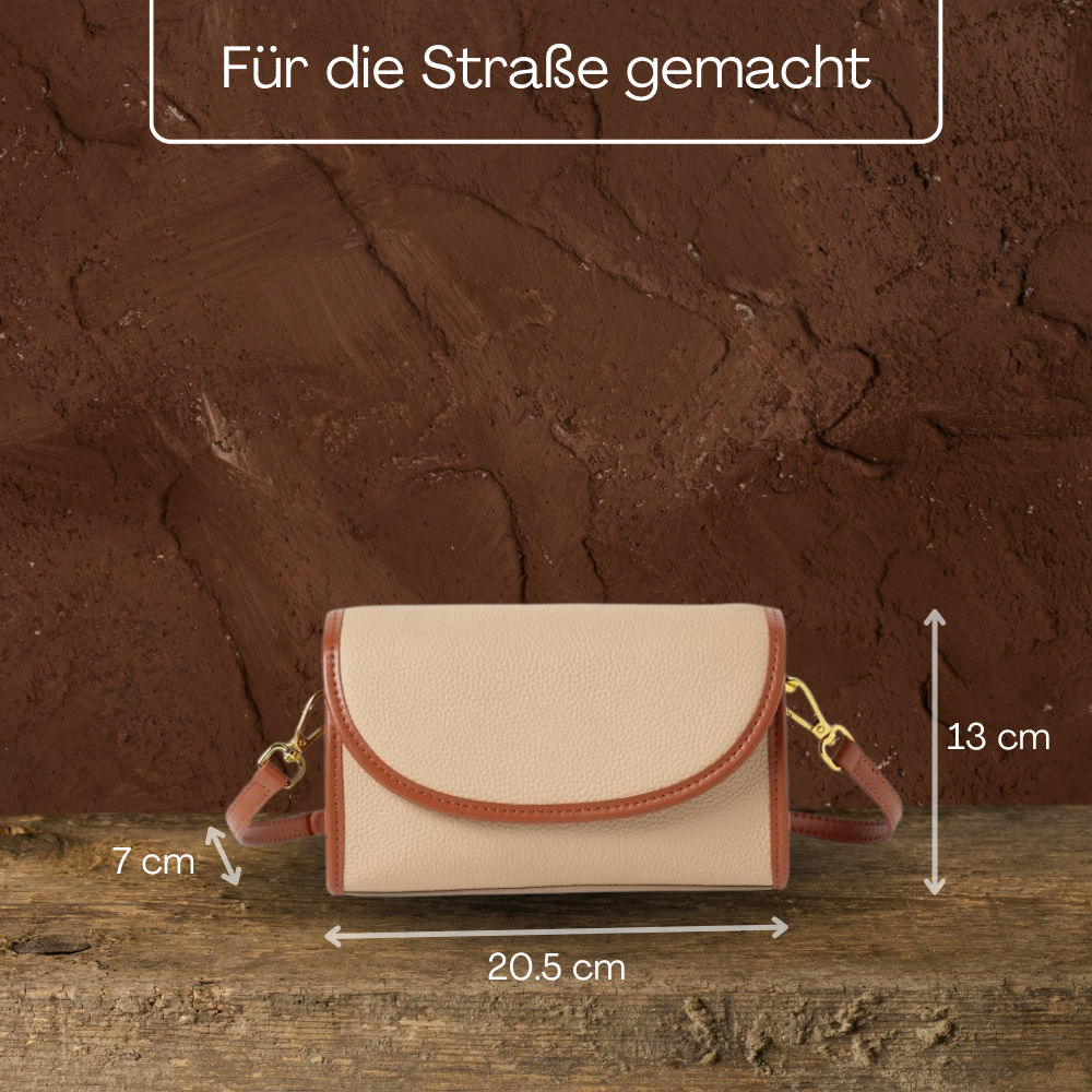 BERK | Schicke kompakte Leder Baguette Crossbody Tasche