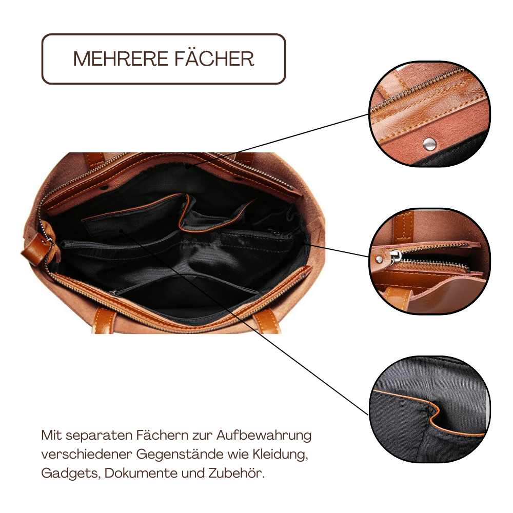 BERK | Glattledertasche mit großem Fassungsvermögen