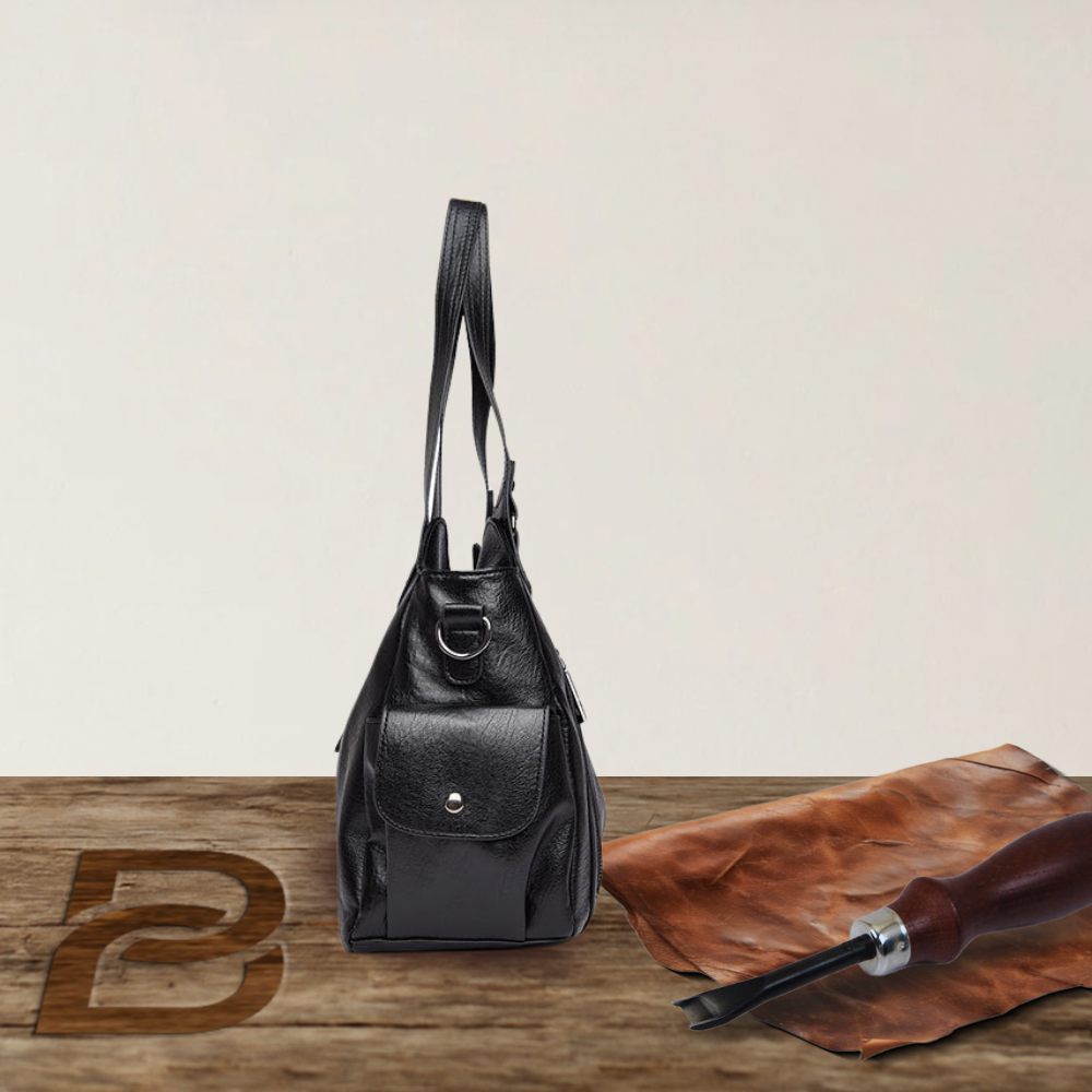 BERK | Elegante Leder Tote Große Umhängetasche