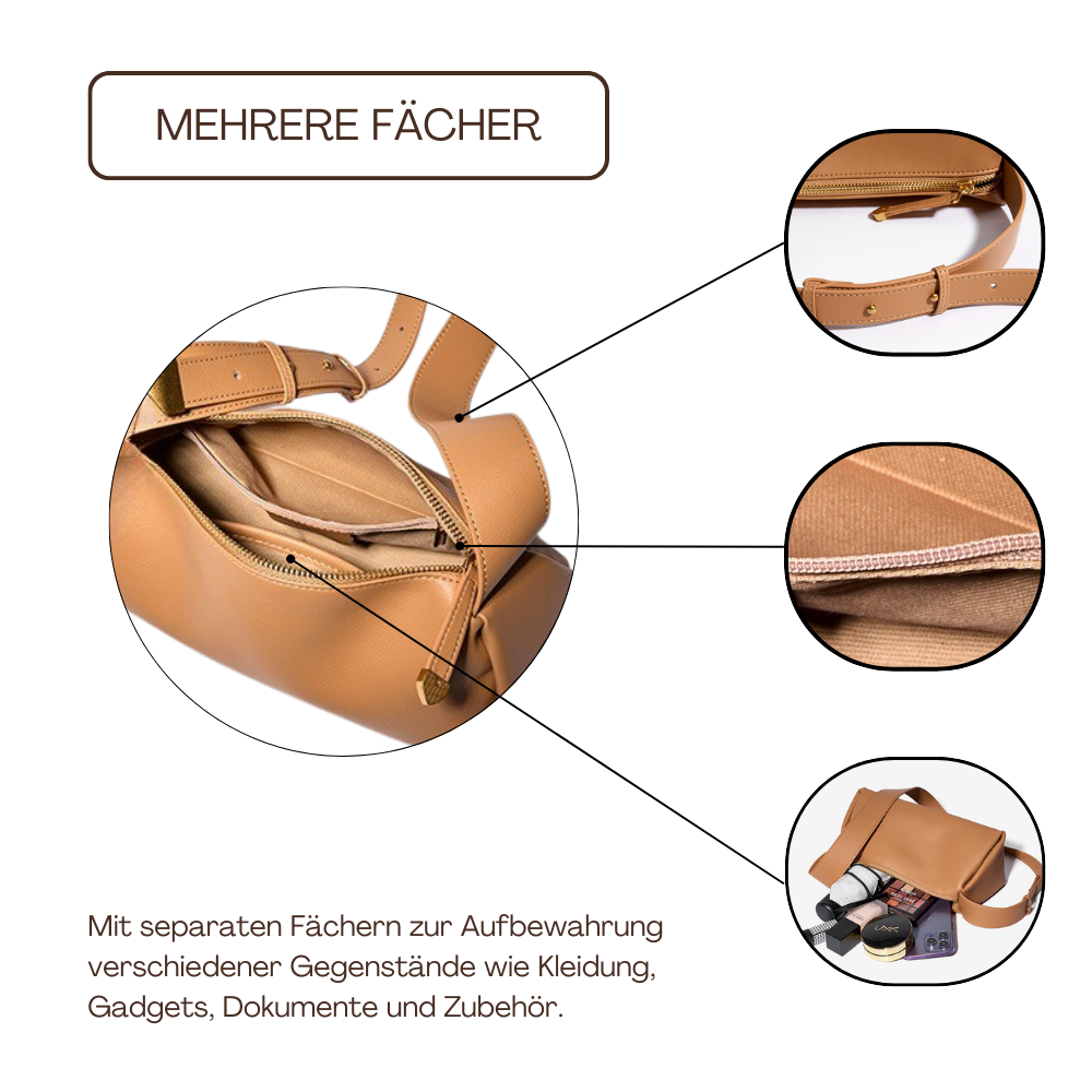 BERK | Baguette Umhängetasche aus echtem Leder