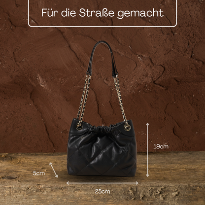 BERK | Schlanke Shoppertasche aus Leder mit Ketten