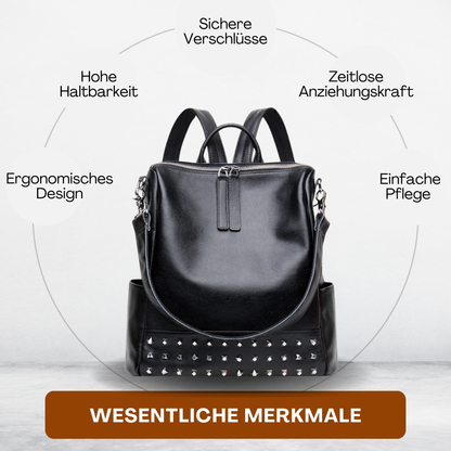 BERK | Design Nietenrucksack aus Leder