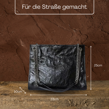 BERK | Tote Tasche aus Leder mit Kettenriemen