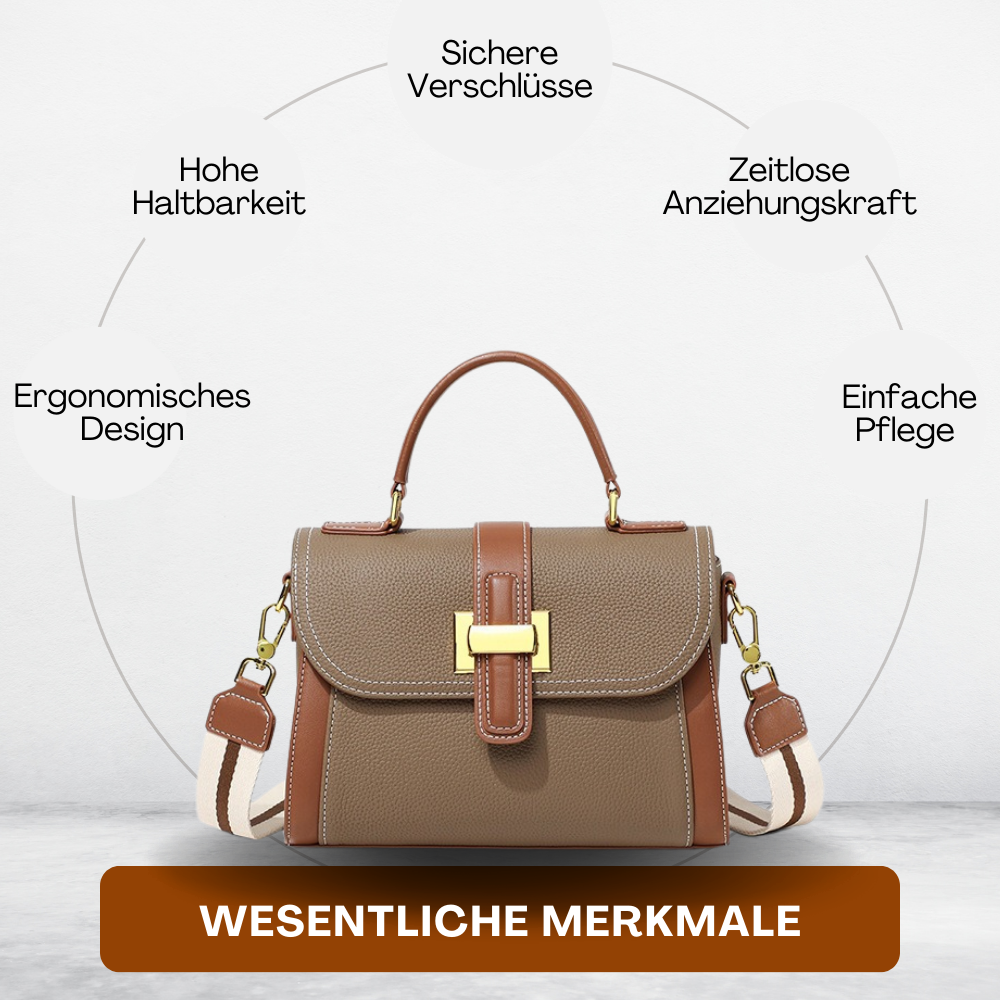BERK | Zweifarbige Frontschnalle Leder Schulranzen