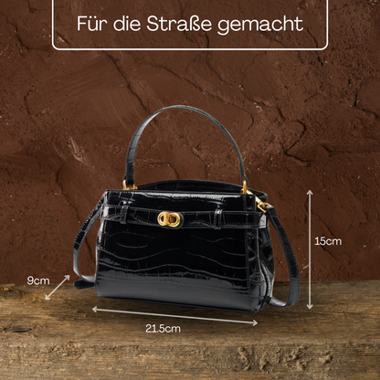 BERK | Strukturierte Ledertasche mit glatter Oberfläche
