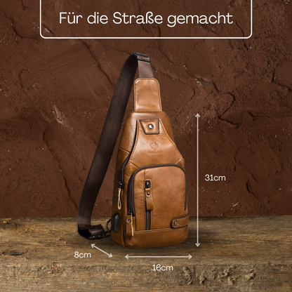 BERK | Mehrtaschen-Brusttasche aus Leder