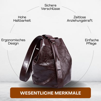 BERK | Eimertasche aus faltigem Rindsleder der ersten Schicht