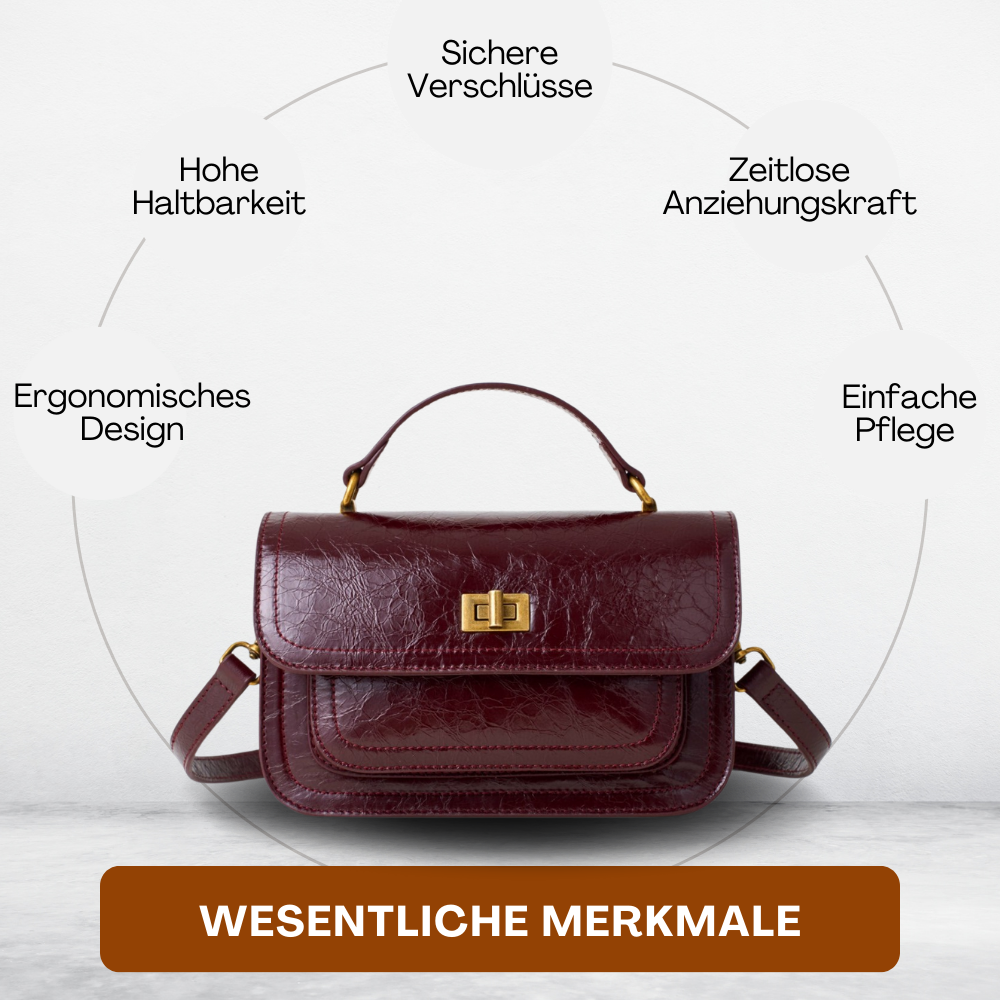 BERK | Vintage Echtes Leder Schloss-Verschluss Crossbody Top