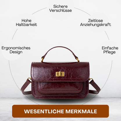 BERK | Vintage Echtes Leder Schloss-Verschluss Crossbody Top
